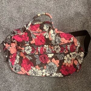 Vera Bradley Pink Floral Quilted Mocha Rouge Luggage & Travel Bag